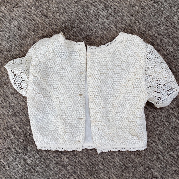 french connection crochet crop top - Picture 2 of 5